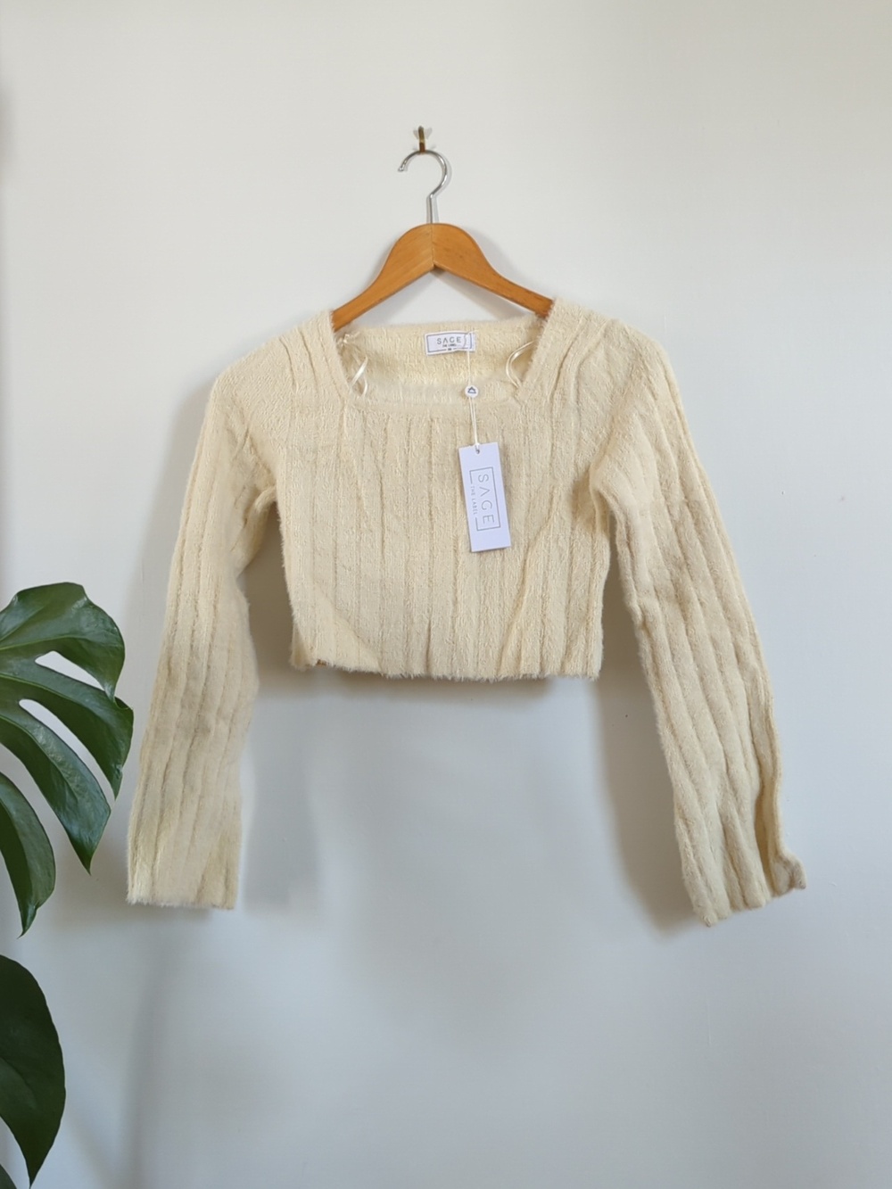 NWT Sage The Label Camille Square Neck Sweater XS